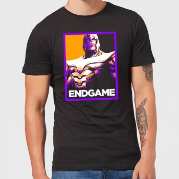 Image of Avengers Endgame Thanos Poster Mens T-Shirt - Black - 3XL - Black