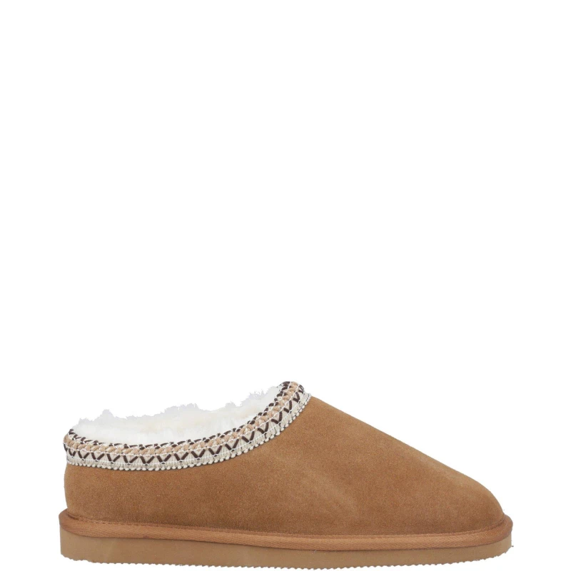 Image of Cotswold Womens Foxmoor Slip On Sheepskin Slippers - UK 4 Brown female GDE2813TAN4