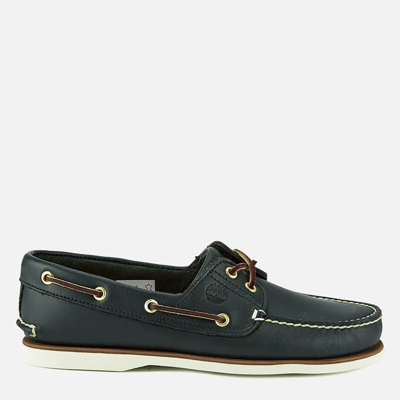 Image of Timberland Classic Boat Full Grain Leather Mens Comfort Shoes - Blue - Size:UK 7