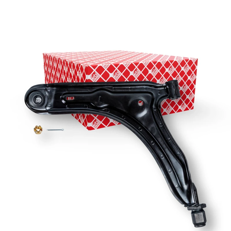 Image of FEBI BILSTEIN 12958 Suspension arm Control Arm, Sheet Steel, Lower, with ball joint, with crown nut and split pin Sheet Steel Track Control Arm (273)
