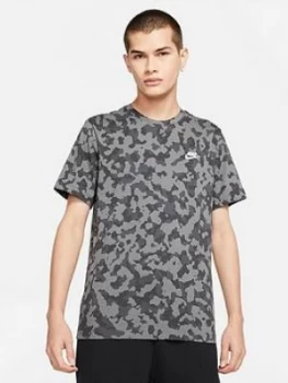 image of Nike Camo All Over Print T-Shirt - Grey Size M Men