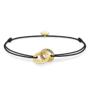 image of THOMAS SABO Gold Plated Rainbow Together Forever Textile Bracelet