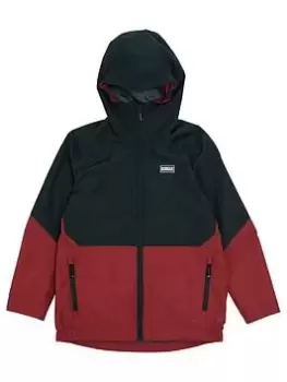 Image of Barbour International Boys Paxton Colour Block Showerproof Jacket - Black, Size Age: 12-13 Years