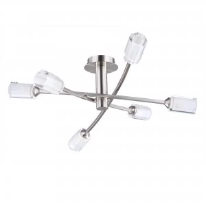 image of Litecraft Octen 6Lt Nickel Ceiling Light