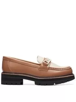 Image of Clarks Orianna Edge Loafers - Praline Combi, Beige, Size 7, Women