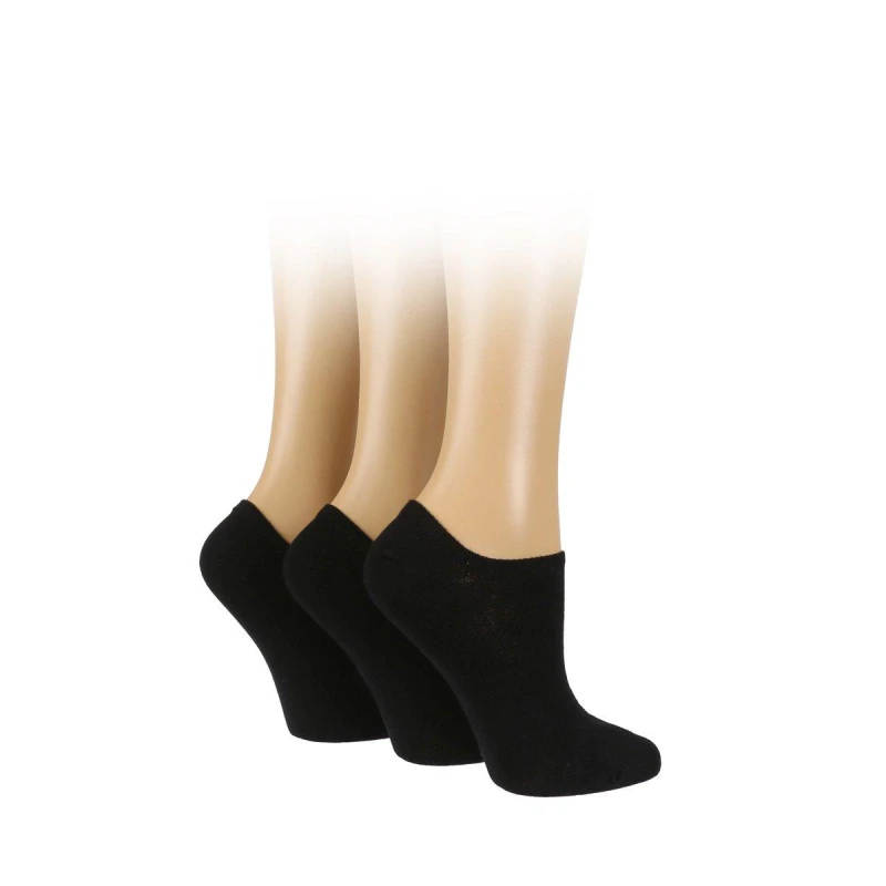 Image of Pringle Secret Socks 3 Pack Ladies - Black One Size