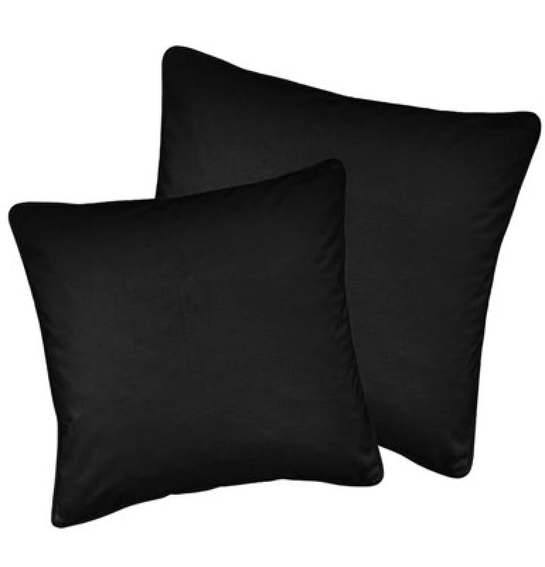 Image of Luxury Enhanced Living Pair Of Black Velvet Cushion Covers - 55X55Cm - Cases Only