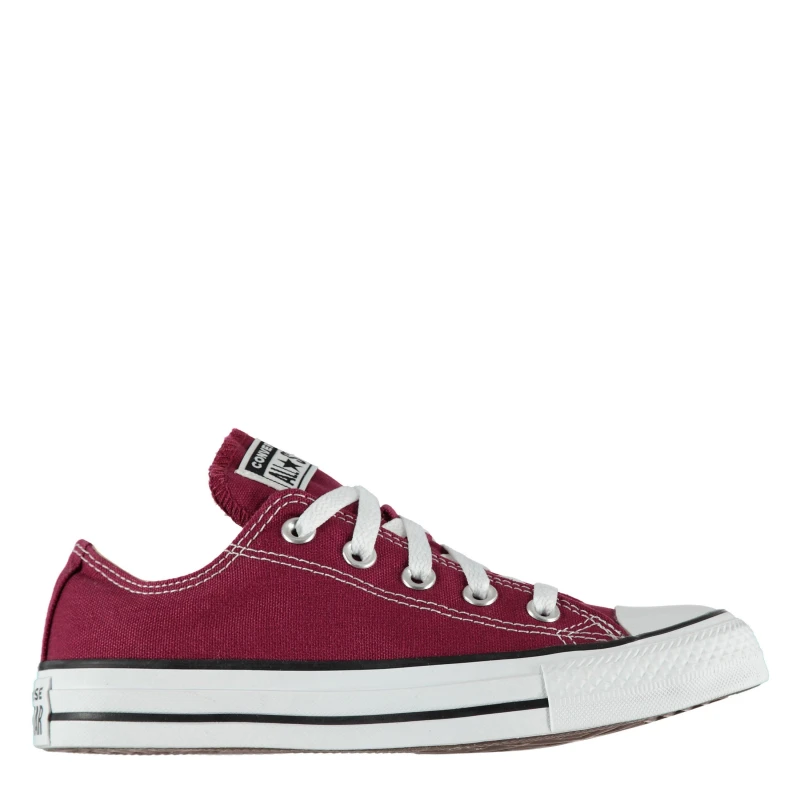Image of Converse all star ox trainers in burgundy Burgundy UK 6 (EU 39)