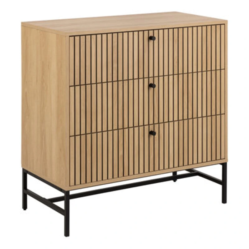 Image of Furniture To Go Albany Chest Of 3 Drawers In Oak/black Legs