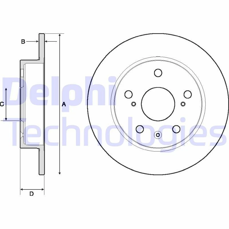 Image of DELPHI Brake disc DELPHI BG4709C