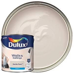 Image of Dulux Walls & Ceilings Gentle Fawn Matt Emulsion Paint 2.5L