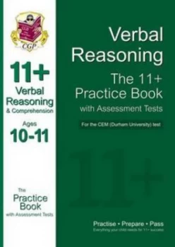 Image of 11+ Verbal Reasoning Practice Book with Assessment Tests ages 10-11 for the Cem Test Hardback