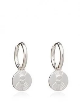 Image of Rachel Jackson London Rachel Jackson London Sterling Silver Luminary Art Coin Huggies