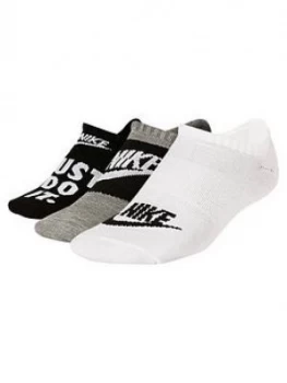 Image of Nike Everyday Socks (3 Pack) - Black/Grey/White , Black Size M Women