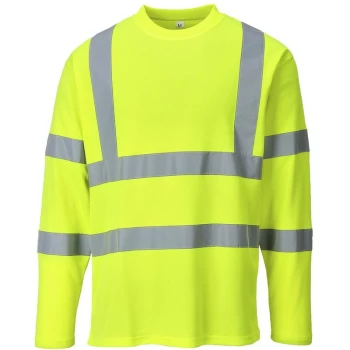 Image of Portwest S278YERXXL - sz 2XL Hi-Vis Long Sleeved T-Shirt - S278 Yellow
