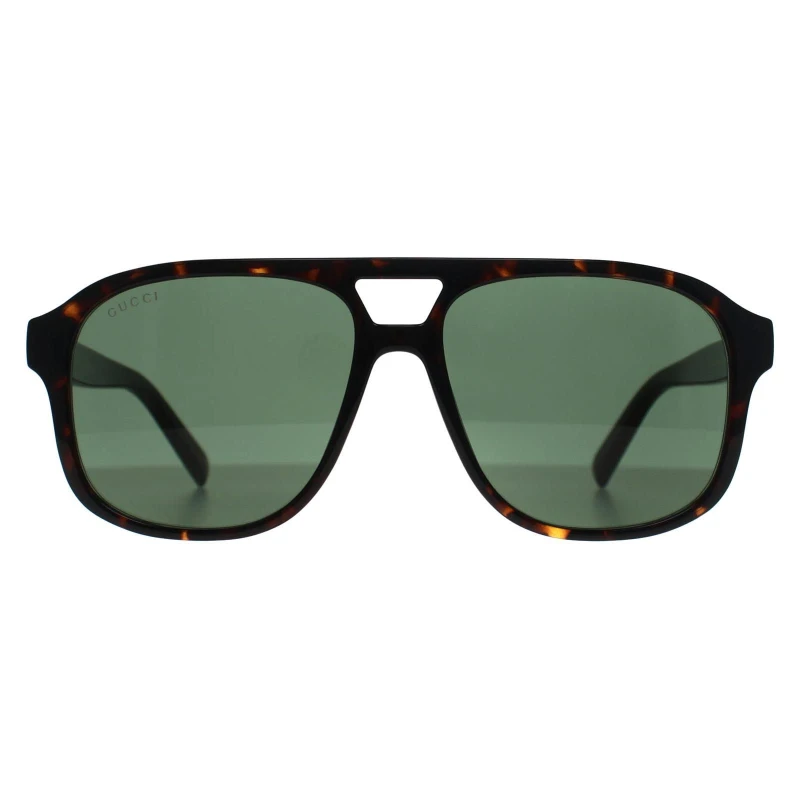 Image of Gucci Gucci Men Aviator Dark Havana Green GG1856S in Brown Brown One Size Male 889652528533