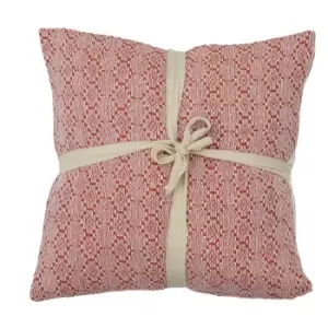 Image of Simply Green Recycled Cotton Diamond Cushion Blush