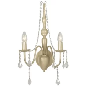 image of Bardini 2 Light Candle Wall Light Ivory