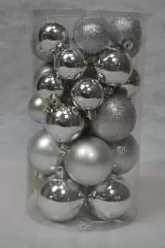 image of Shatterproof Christmas Tree Bauble Decorations - Choice of Colours & Sizes