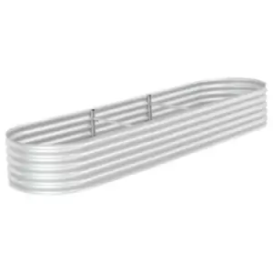 image of Vidaxl Garden Raised Bed 320X80X44cm Galvanised Steel - Silver