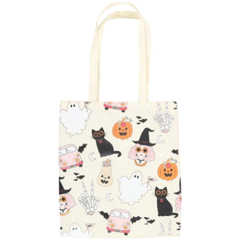 Image of Something Different Womens Groovy Polycotton Tote Bag in Light Beige Light Beige Female One Size