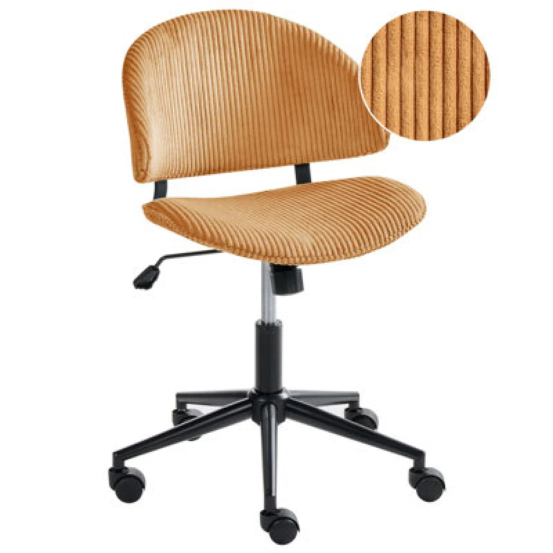 Image of Beliani Office Chair Kiana Corduroy Orange