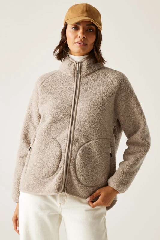 Image of Womens full-zip fleece Regatta Frankie Borg Beige Female 48