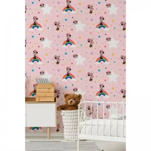 Image of Disney Minnie Mouse Rainbow Wallpaper