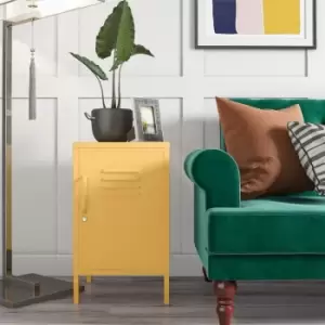 Image of Cache Metal Locker End Table Bedside Nightstand Yellow By Novogratz