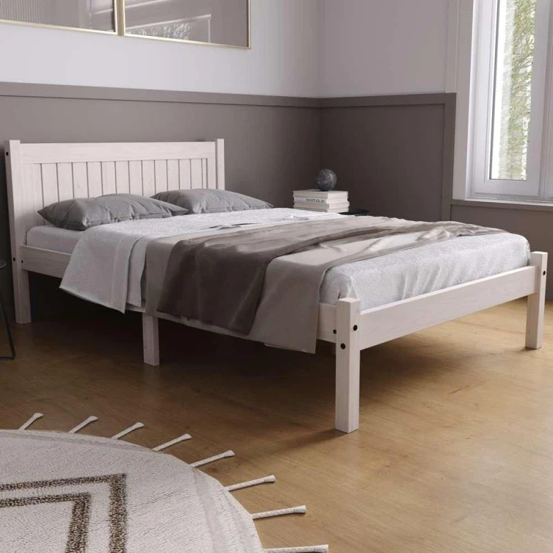 Image of Birlea Rio Whitewash Wooden Bed Frame - 4ft6 Double