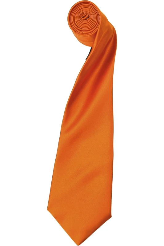 Image of Premier Premier Men Plain Satin Tie (Narrow Blade) Pack of 2 in Orange Orange One Size Male 5059269153199