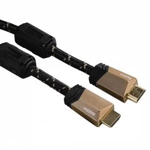 image of Hama Premium HDMI Cable with Ethernet, plug - plug, ferrite, metal, 0.75 m