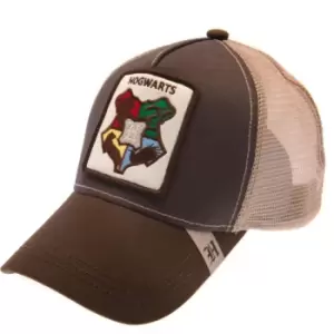 Image of Harry Potter Unisex Adult Hogwarts Trucker Cap (One Size) (Brown/Beige)