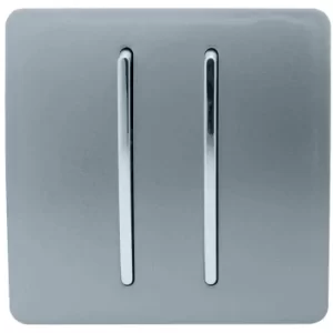 Image of Trendi Switch 2 Gang 2 Way 10Amp Light Switch in Cool Grey