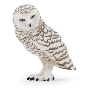 image of PAPO Wild Animal Kingdom Snowy Owl Toy Figure, Three Years or Above, Black/White (50167)