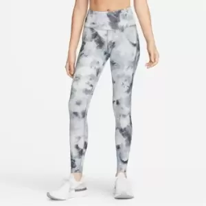 Image of Nike Air Dri-FIT Womens Mid-Rise 7/8 Printed Running Leggings - Grey
