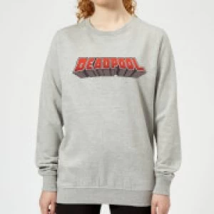 image of Marvel Deadpool Logo Womens Sweatshirt - Grey - L