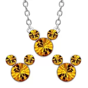 Image of Disney Mickey Citrone Costume Birthstone Earring and Necklace Gift Set SH00519RNOVL.PH