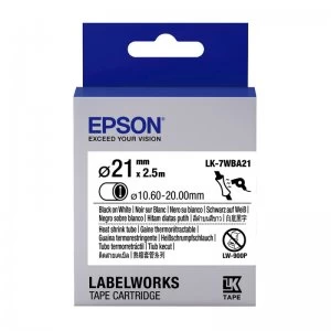 Image of Epson LK-7WBA21 Black on White Labelling Tape 21mm x 2.5m