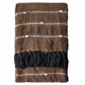 Image of Crossland Grove Bari Throw Camel Black 1300x1700mm