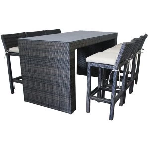 Image of Charles Bentley 6-Seater Bar Table And Stool Set
