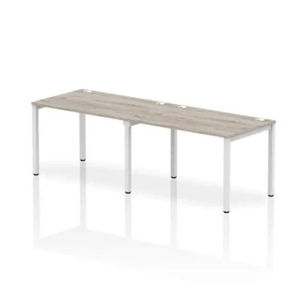 Image of Impulse Bench Single Row 2 Person 1200 White Frame Office Bench Desk Grey Oak