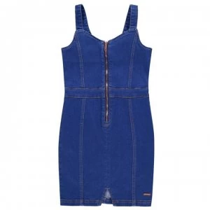 Image of Firetrap Denim Pinafore Dress Junior Girls - Bright Blue