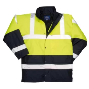 Image of Oxford Weave 300D Class 3 Hi Vis Contrast Traffic Jacket Yellow 3XL