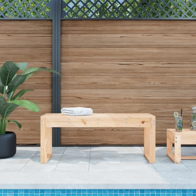 Image of vidaXL Garden Bench 110x38x45cm Solid Wood Pine, Brown 825093