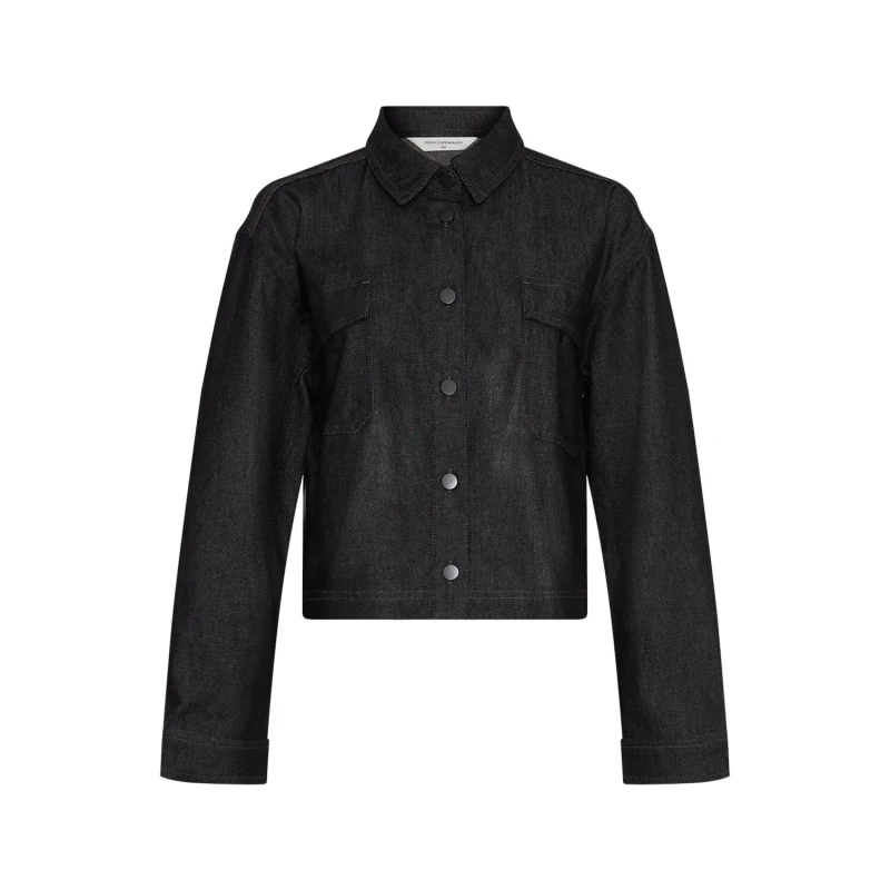 Image of moss copenhagen Womens denim jacket Moss Copenhagen Elena Noir Female S/M