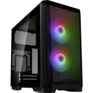 Phanteks Eclipse P200A Mini tower Game console casing, PC casing Black 2 built-in LED fans, Window