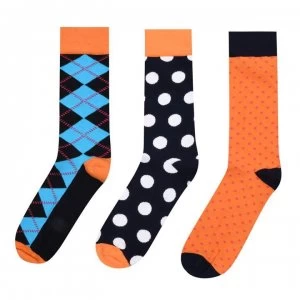 image of Happy Socks 3 Pack Polka Dot Socks - Blue/Orng 6001