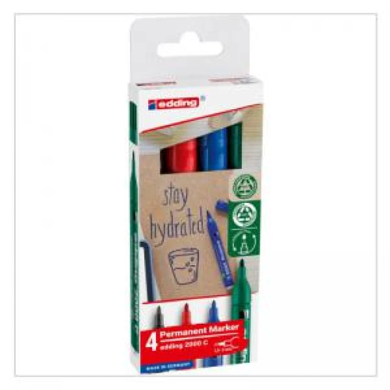 Image of edding 2000 C Permanent Marker Assorted 4Pcs Set 4-2000-4-2 EDIN4200042