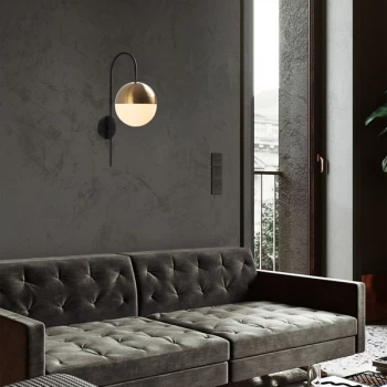 Image of Bastos - 3051 Black Vintage White Wall Lamp